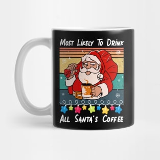 Most Likely To Drink All Santa's Coffee funny Christmas Pajamas Mug